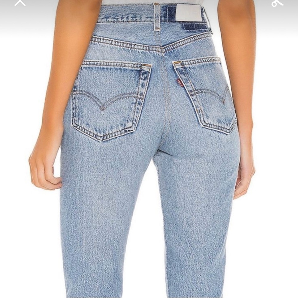 Re/Done Blue Straight Jeans Vintage-Inspired Style